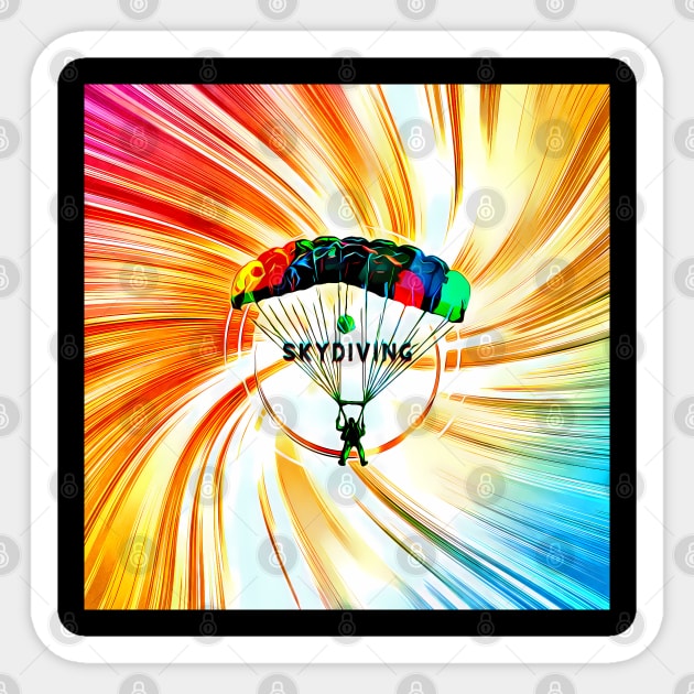 The Skydiving trend in freedom color art Sticker by UMF - Fwo Faces Frog